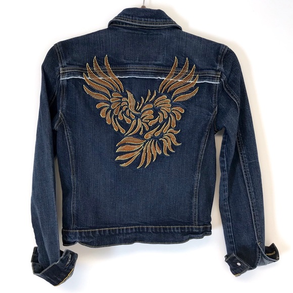 Fiorucci Jackets & Blazers - Fiorucci | denim jacket embroidered wings S